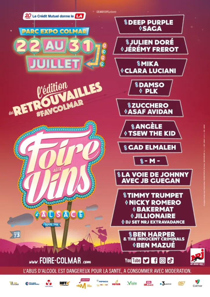 Affiche de la 73eme édition de la Foire aux Vins à Colmar - aout 2022
